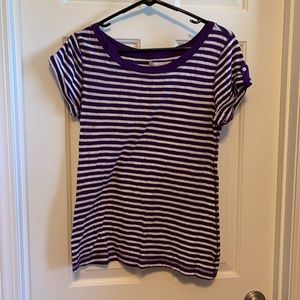 Purple stripe tee